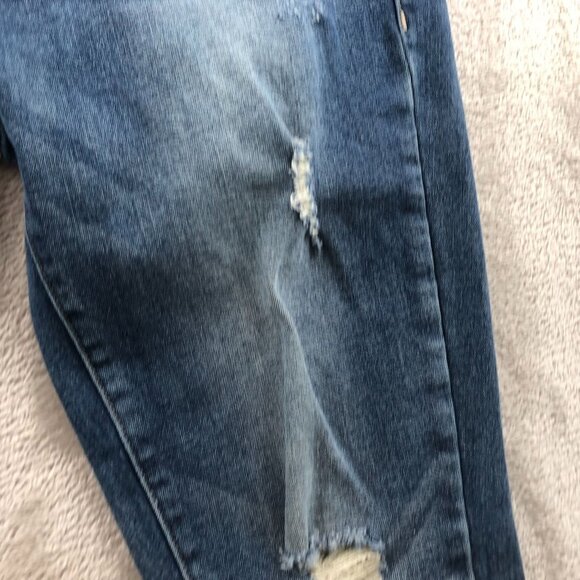 Guess Womens Jeans Size 29 Ankle Mid Rise Skinny Sarah Fit Blue Denim Distressed - Picture 10 of 16